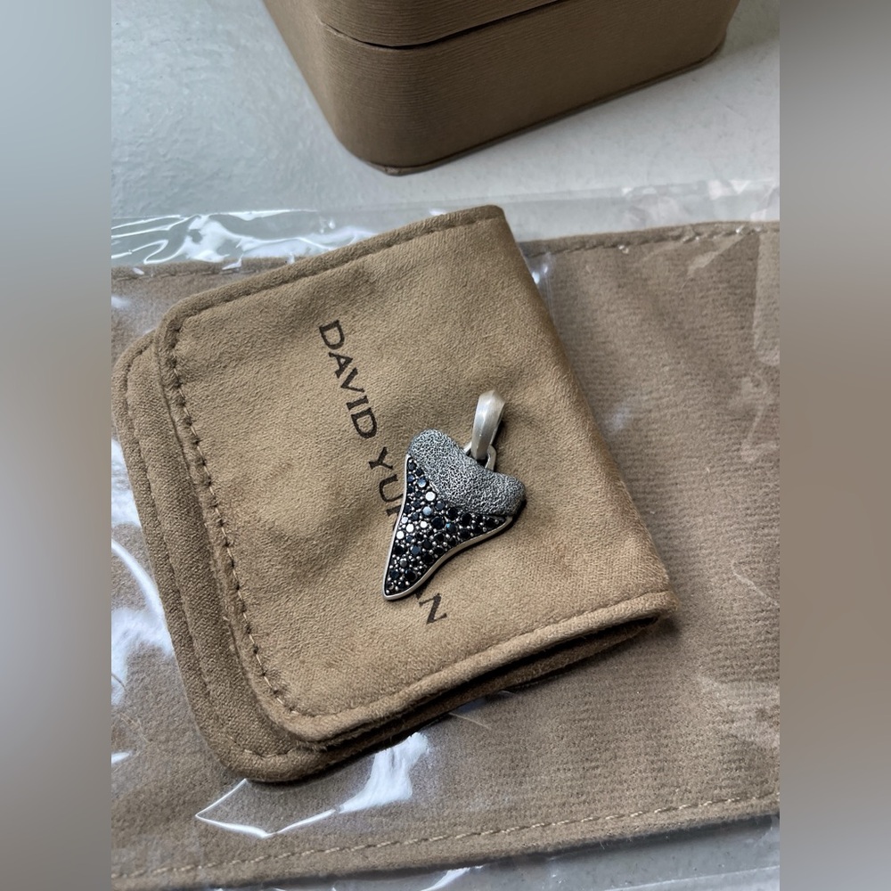 David Yurman NEW Diamond Pendant Shark's Tooth Amulet - Picture 5 of 11
